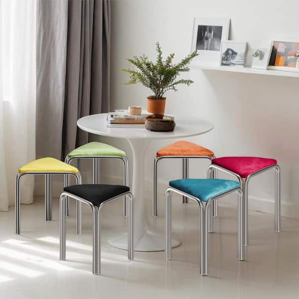 Karl home 18 in. H Mutli-Color Metal Frame Velvet Padded Seat