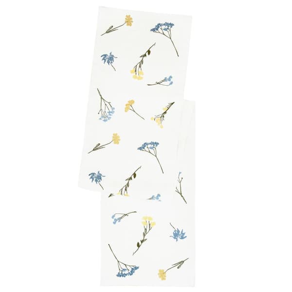 Lenox Wildflower All-Over Runner, Blue - 14"W x 90"L