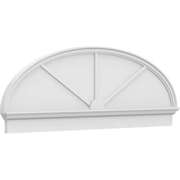 Ekena Millwork 2-3/4 in. x 72 in. x 24-7/8 in. Elliptical 3-Spoke Architectural Grade PVC Combination Pediment Moulding