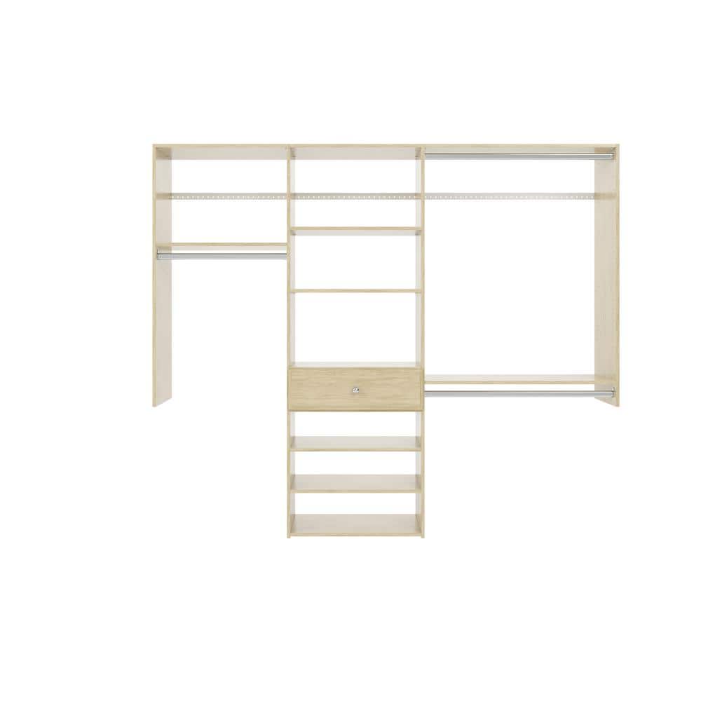 14 in. W D x 84 in. W x 72 in. H Harvest Grain Perfect Fit Wood Closet System