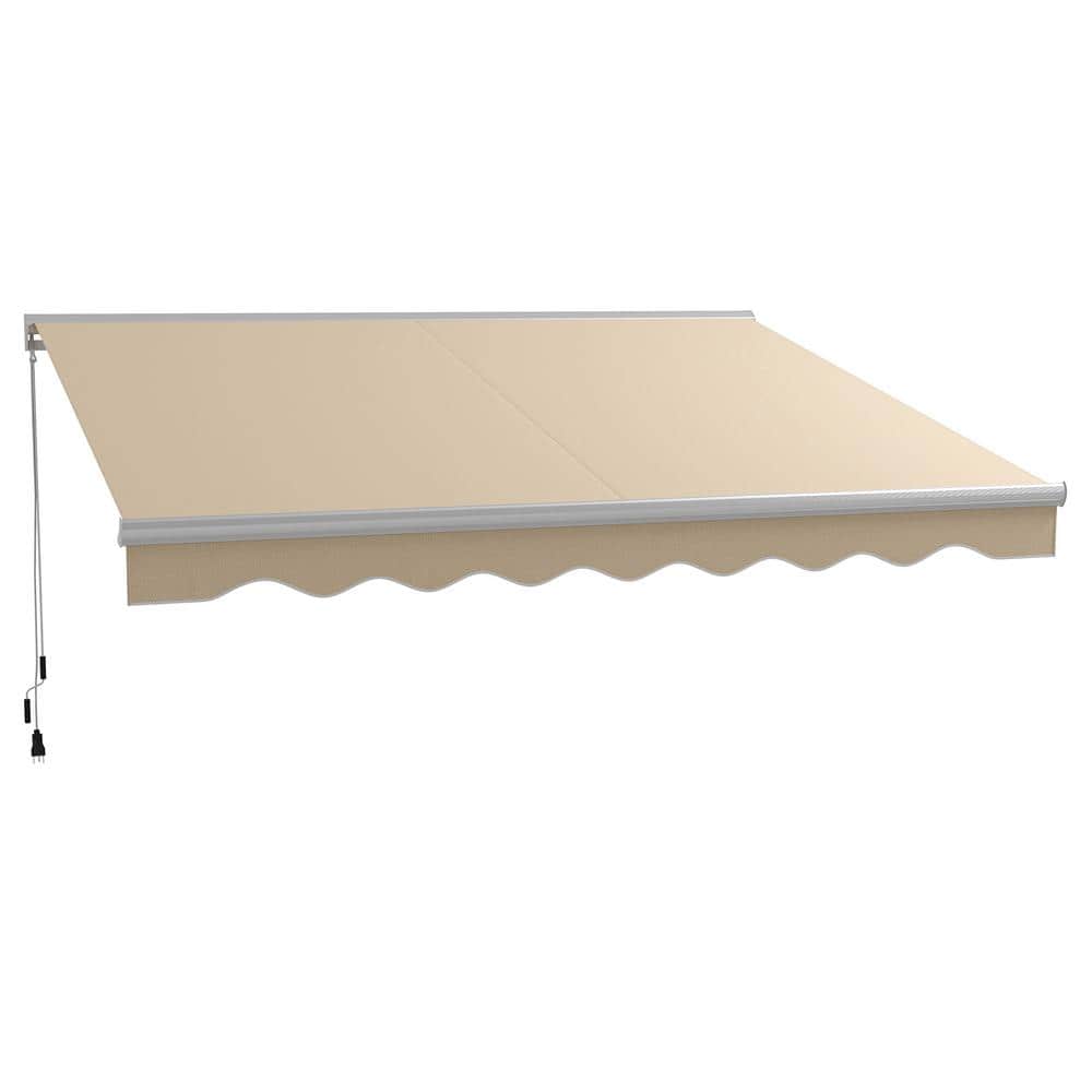 10 ft. x 13 ft. Cream White Electric Retractable Awning with Remote Control