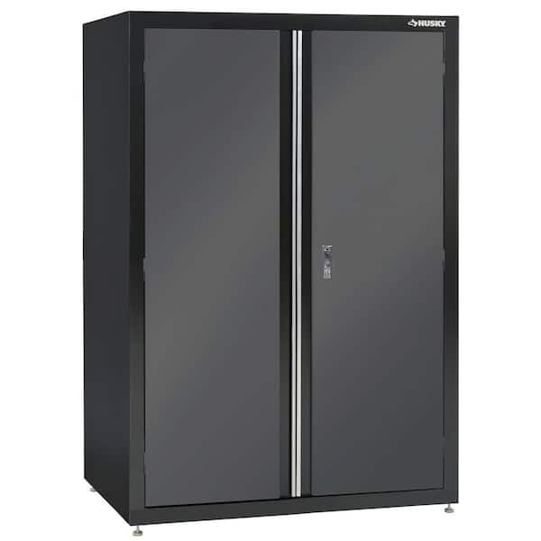 Regular Duty 3-Shelf 22-Gauge Welded Steel Garage Storage Cabinet in Black and Gray (46 in W x 72 in. H x 24 in. D)