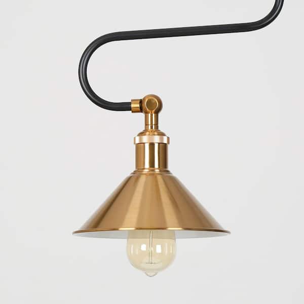 Zevni 1-Light Brass Gold Modern Pendant Light, Industrial Pendant Hanging Light Metal Bell Shape Hanging Light