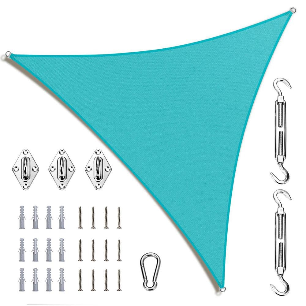 18 ft. x 18 ft. x 18 ft. Triangle Sun Shade Sail with Hardware Kit-Turquoise price history on PriceWatchPro