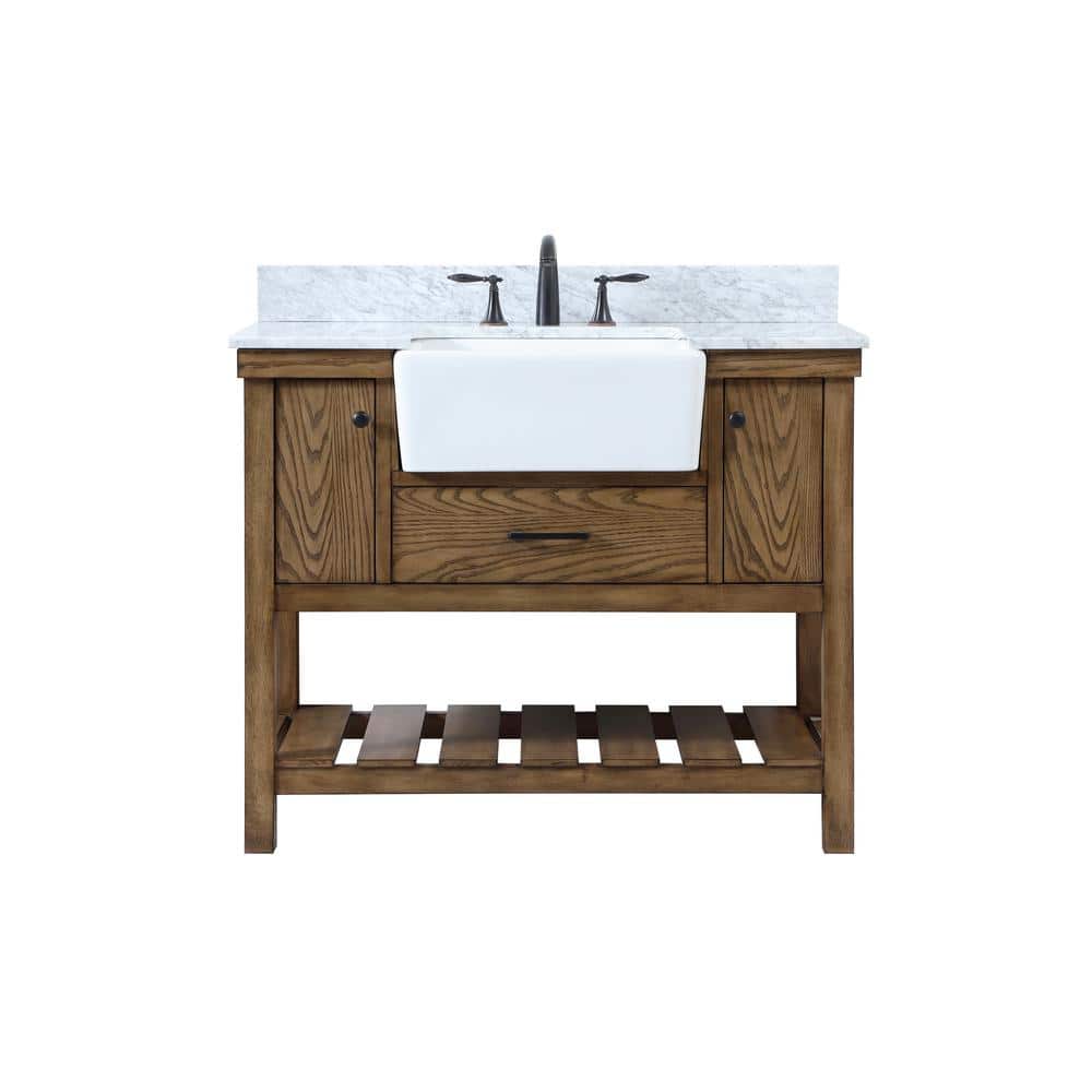 Timeless Home 42 in. W x 22 in. D x 34.13 in. H Bath Vanity in Driftwood wi