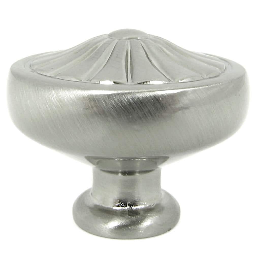 Darlington Round Satin Nickel Cabinet Knob with Mounting Hardware