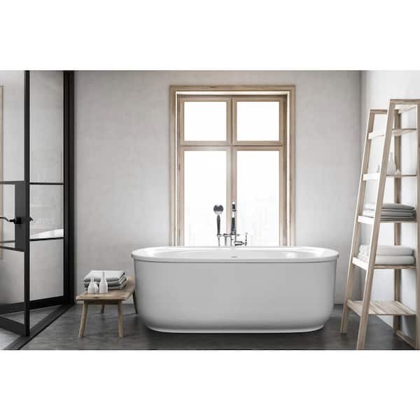Spectacle 60 in. x 32 in. Acrylic Oval Freestanding Bathtub with Overflow and Drain Spectacle 60 in. x 32 in. Acrylic Oval Freestanding Bathtub with Overflow and Drain