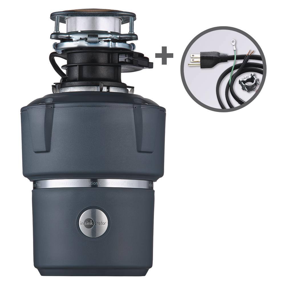 InSinkErator Evolution Cover Control Plus Quiet Series 3/4 HP Batch Feed  Garbage Disposal with Power Cord Kit COVER CONTROL PLUS w/CRD-00 The Home  Depot