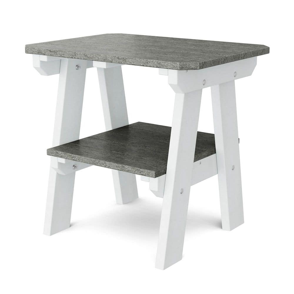 Heritage Dark Gray and White HDPE Plastic Outdoor Side Table price history on PriceWatchPro