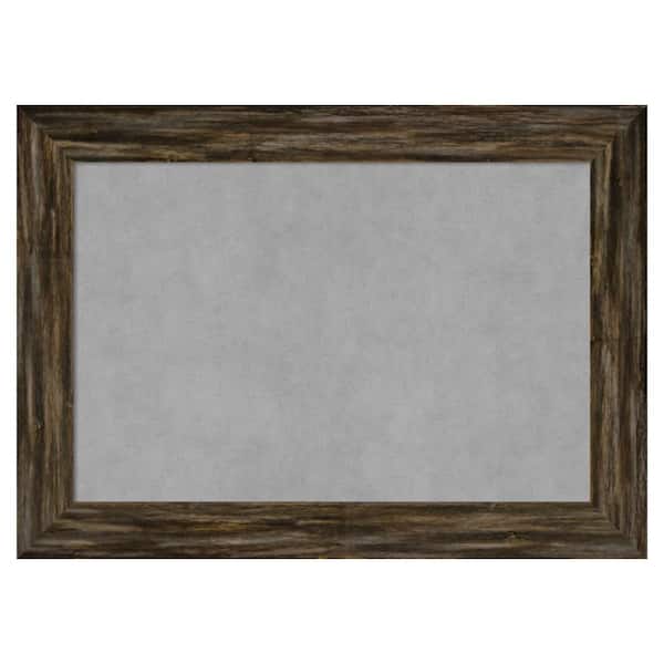 Amanti Art Fencepost Brown Narrow 29 in. x 21 in. Framed Magnetic Board