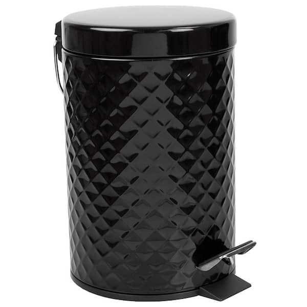 Home Basics 0.79 Gal. Black Textured Waste Bin
