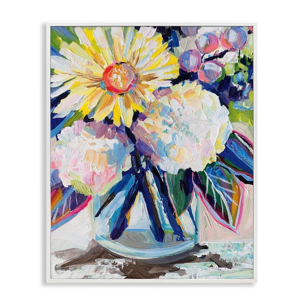 Stupell Industries Yearning Mixed Bouquet by Jeanette Vertentes White Framed Nature Giclee Art Print 20 in. x 16 in.
