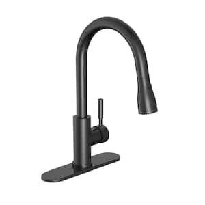 Garrick Single-Handle Pull-Down Sprayer Kitchen Faucet in Matte Black
