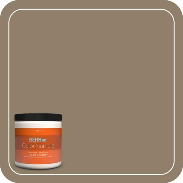 BEHR PREMIUM PLUS 8 oz. Home Decorators Collection #HDC-NT-11 Sandalwood Tan Flat Interior/Exterior Paint & Primer Color Sample