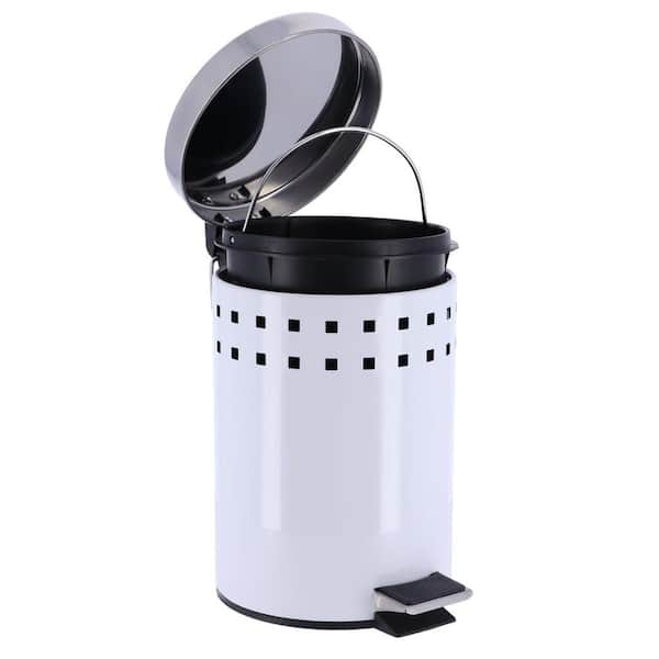 Stainless Steel Small Trash Can w/ Lid for Dog Poop Disposal (1.3 Gallon/5  Liter