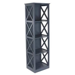 51 in. H x 16 in. W Grey Wood 4-Cube Storage Organizer