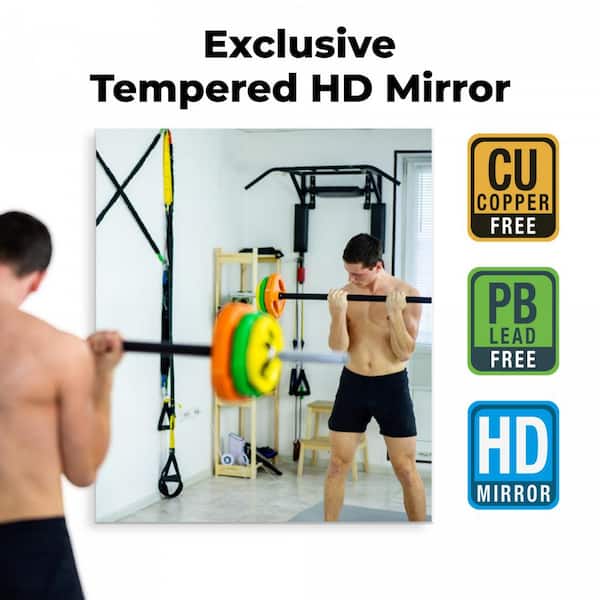 HD Tempered Wall Mirror Kit For Gym And Dance Studio 36 X 72 Inches With  Safety Backing