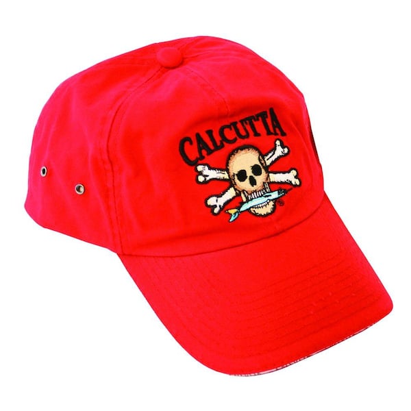 Calcutta Adjustable Strap Low Profile Baseball Cap in Red with Fade-Resistant Logo