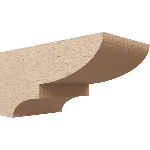 Ekena Millwork 10-in. x 20-in. x 10-in. Series 3 Wide Ridgewood Rough Cedar Woodgrain Timberthane Polyurethane Corbel, Primed Tan