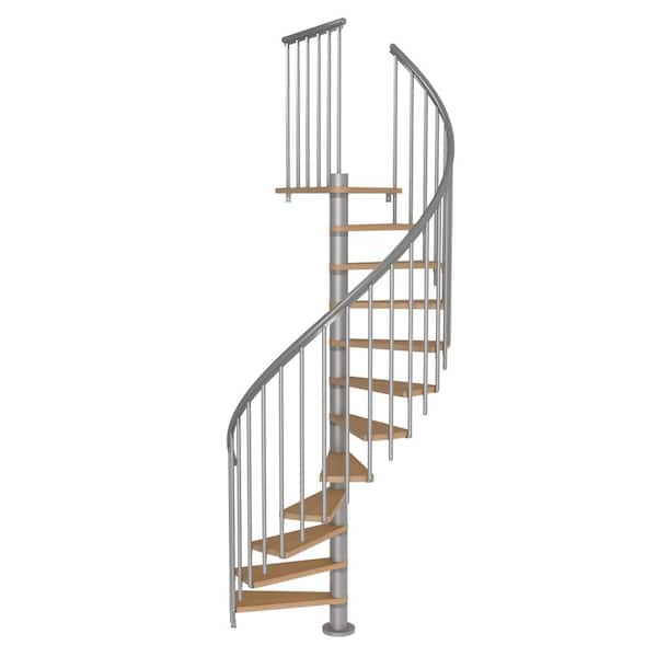 Dolle Calgary Grey 47 in. Dia Extra Baluster Stair Kit 110 in. High