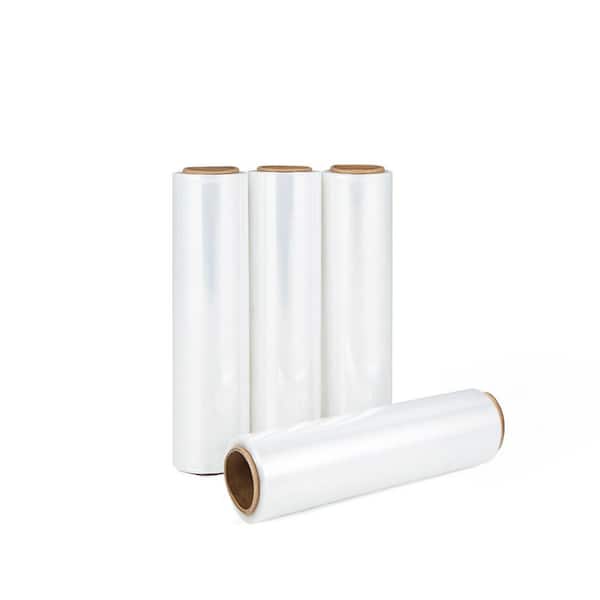 18 in. W x 1000 ft. L 60-Gauge Pallet Stretch Wrap Clear Hand Shrink Wrap (4 Roll)