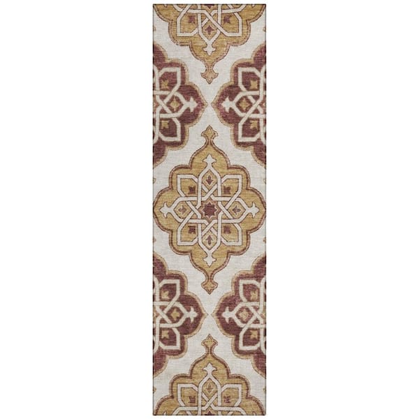Chantille Machine Washable Indoor/Outdoor Abstract ACN3031 Cream 2 ft. x 7 ft. Runner Rug