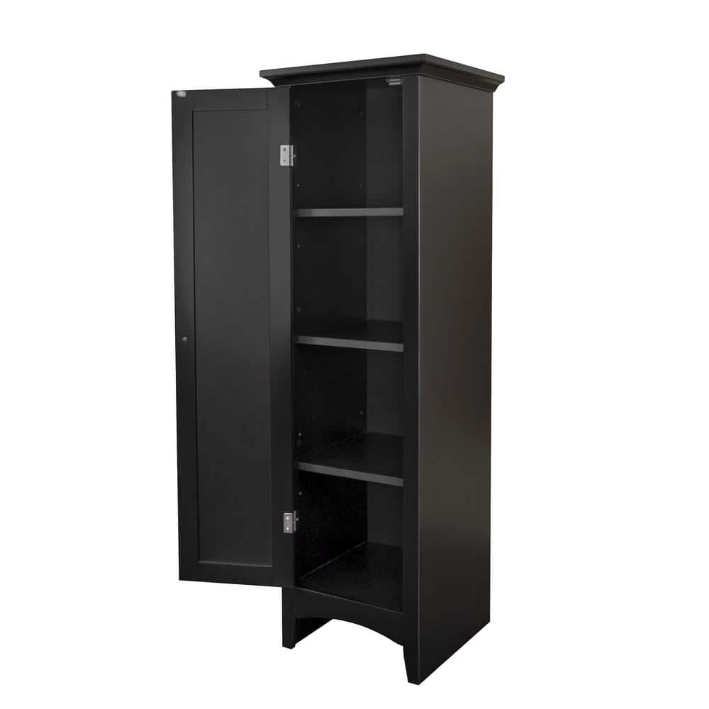 Black One Door Adjustable Shelving Storage Pantry