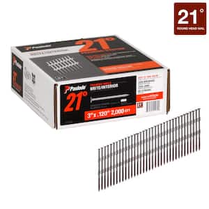 3 in. x 0.120-Gauge 21-Degree Brite Smooth Shank Plastic Collated Framing Nails (2000 per Box)
