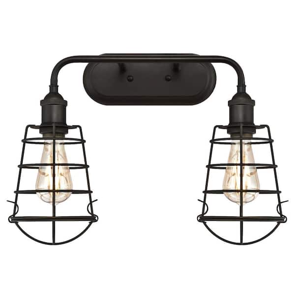 Westinghouse Oliver 2-Light Oil Rubbed Bronze Wall Mount Bath Light