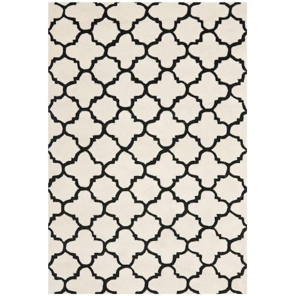 SAFAVIEH Chatham Ivory/Black 9 ft. x 12 ft. Geometric Area Rug