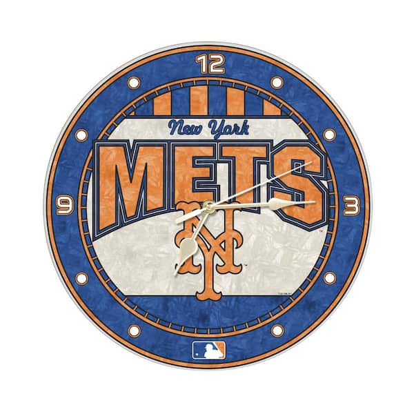 The Memory Company MLB -12 in. Novelty Mets Art Glass Clock