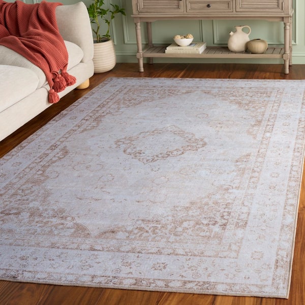 Arizona 5 ft. x 8 ft. Beige/Light Taupe Medallion Area Rug