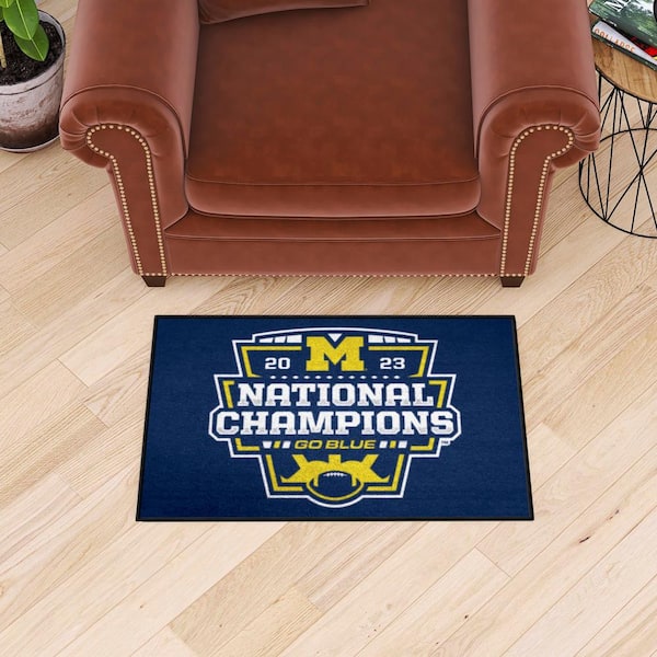 Michigan 2023-24 National Champions 2 ft. x 3 ft. Blue Starter Mat Area Rug