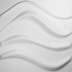 1 in. x 19-5/8 in. x 19-5/8 in. PVC White Wave EnduraWall Decorative 3D Wall Panel