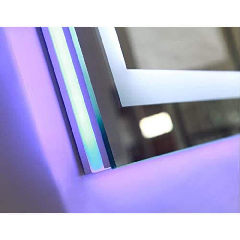 Frameless Rectangular LED Bathroom Vanity Mirror with Touch Sensor