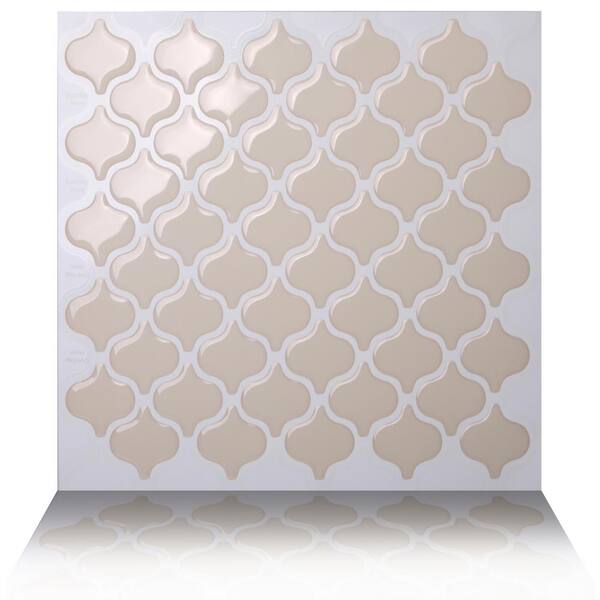 Tic Tac Tiles Damask Dolce 10 in. W x 10 in. H Peel and Stick Self-Adhesive Decorative Mosaic Wall Tile Backsplash (10-Tiles)