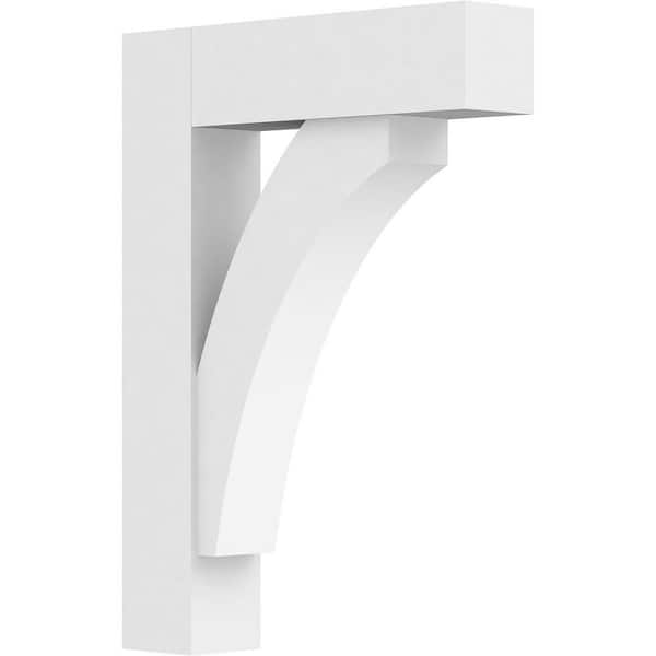 Ekena Millwork Standard Thorton 3 in. W x 22 in. H x 16 in. D Signature Urethane Polyurethane Bracket With Block Ends