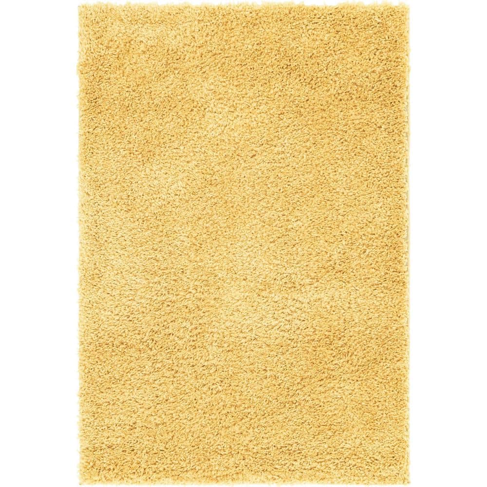 Unique Loom Davos Shag Sunglow Yellow 4 ft. x 6 ft. Area Rug 3146057 ...