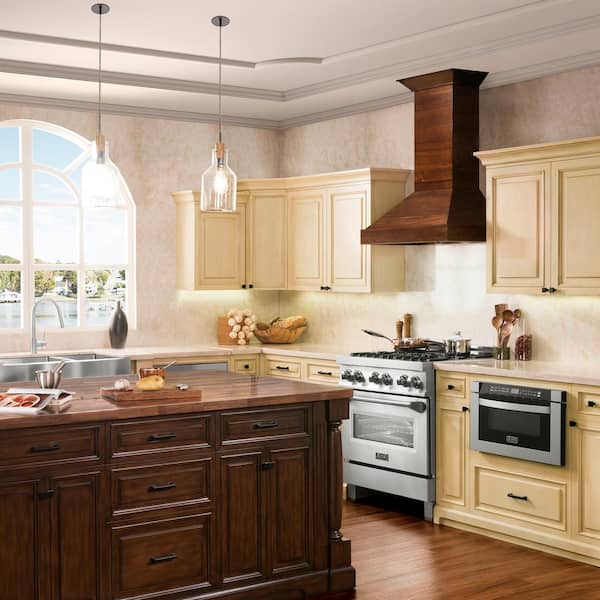 36 in. 400 CFM Convertible Vent Wall Mount Range Hood in Walnut