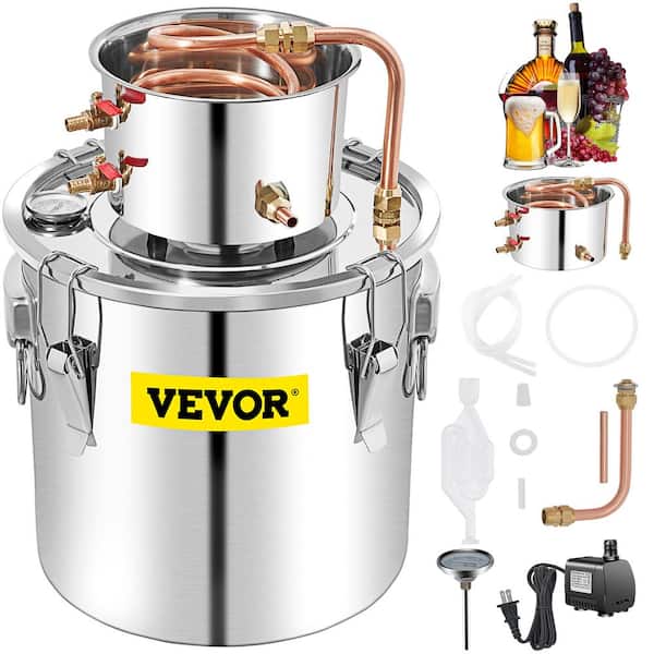VEVOR Electric Alcohol Still 13Gal/50L, Alcohol Distiller, Distillery Kit  for Alcohol include Pump & One-way Exhaust Valve & Thermometer