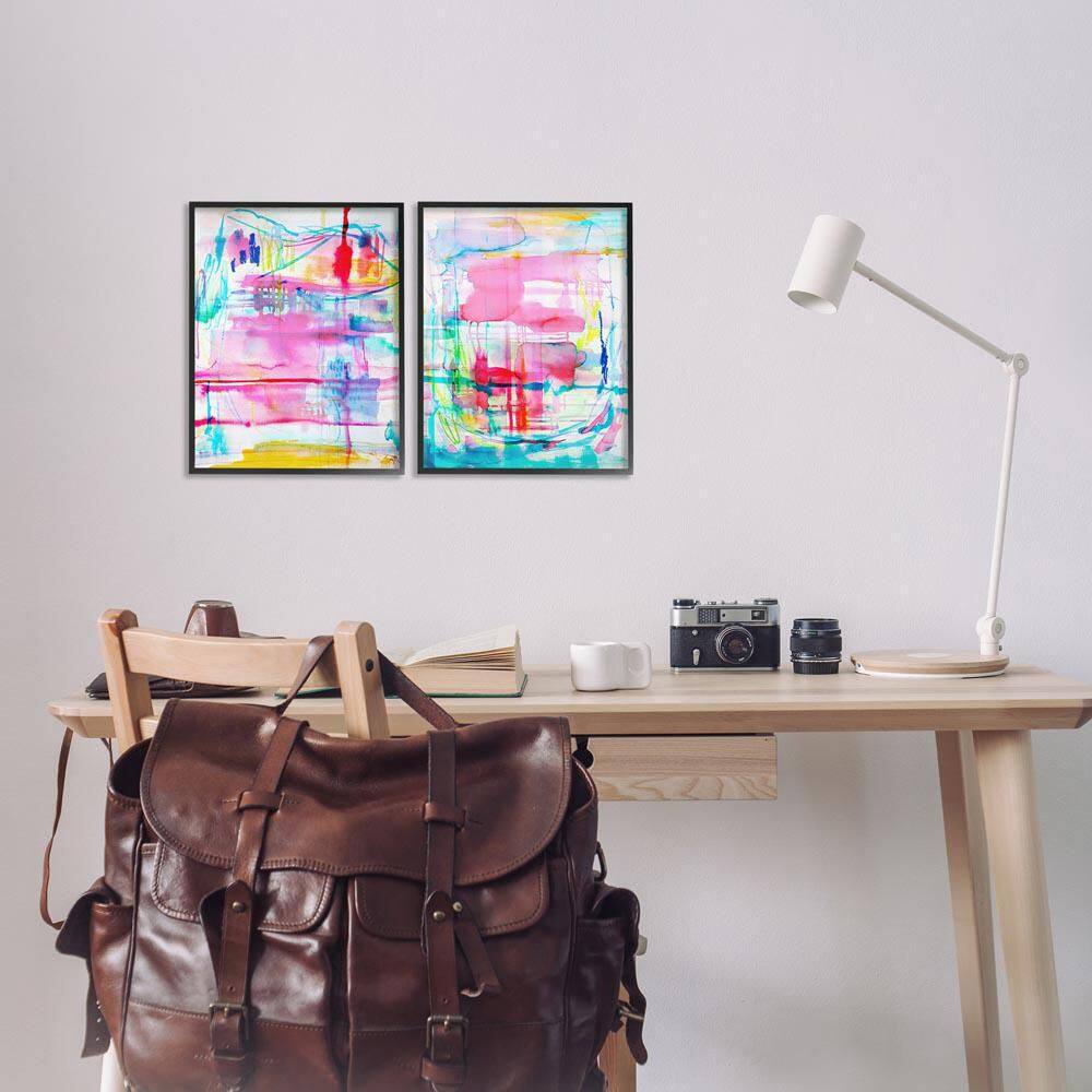 Vibrant Chaos Abstractions by Gemma Bardot 2 Piece Black Framed Abstract Giclee Art Print 14 in. x 11 in. price history on PriceWatchPro