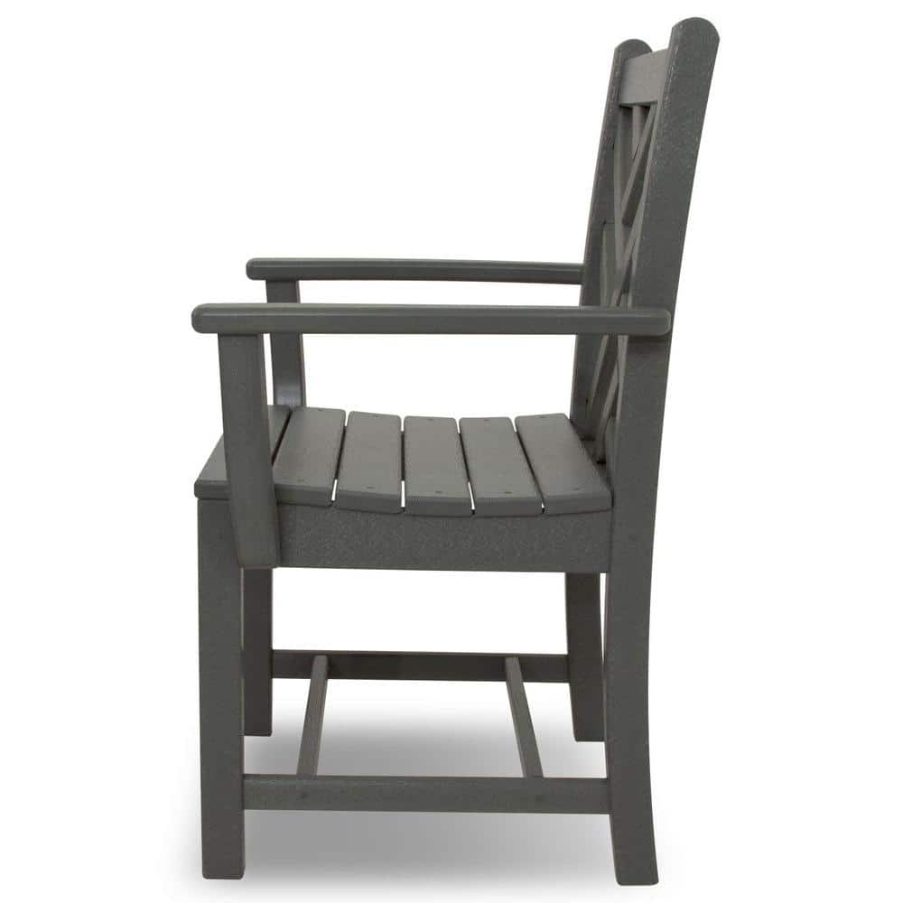 Slate Grey Chippendale Outdoor Dining Arm Chair