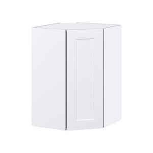 Wallace Painted Warm White Shaker Assembled Wall Diagonal Corner Kitchen Cabinet (24 in. W x 35 in. H x 14 in. D)