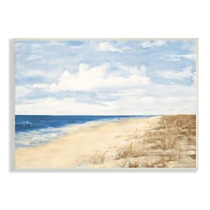 Tall Grass by Nautical Beach Coast Cloudy Sky By Julie DeRice Unframed Print Nature Wall Art 10 in. x 15 in.