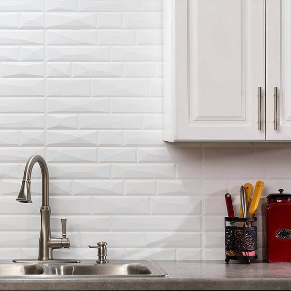 Fasade Ripple Matte White Backsplash Panel 15 Sq Ft Kit Fasade Ripple Matte White Backsplash Panel 15 Sq Ft Kit