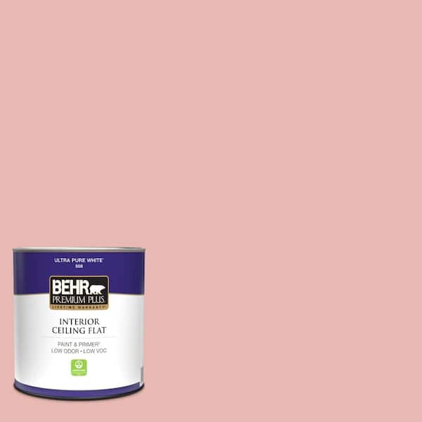 BEHR PREMIUM PLUS 1 qt. #MQ4-04 Noble Blush Ceiling Flat Interior Paint