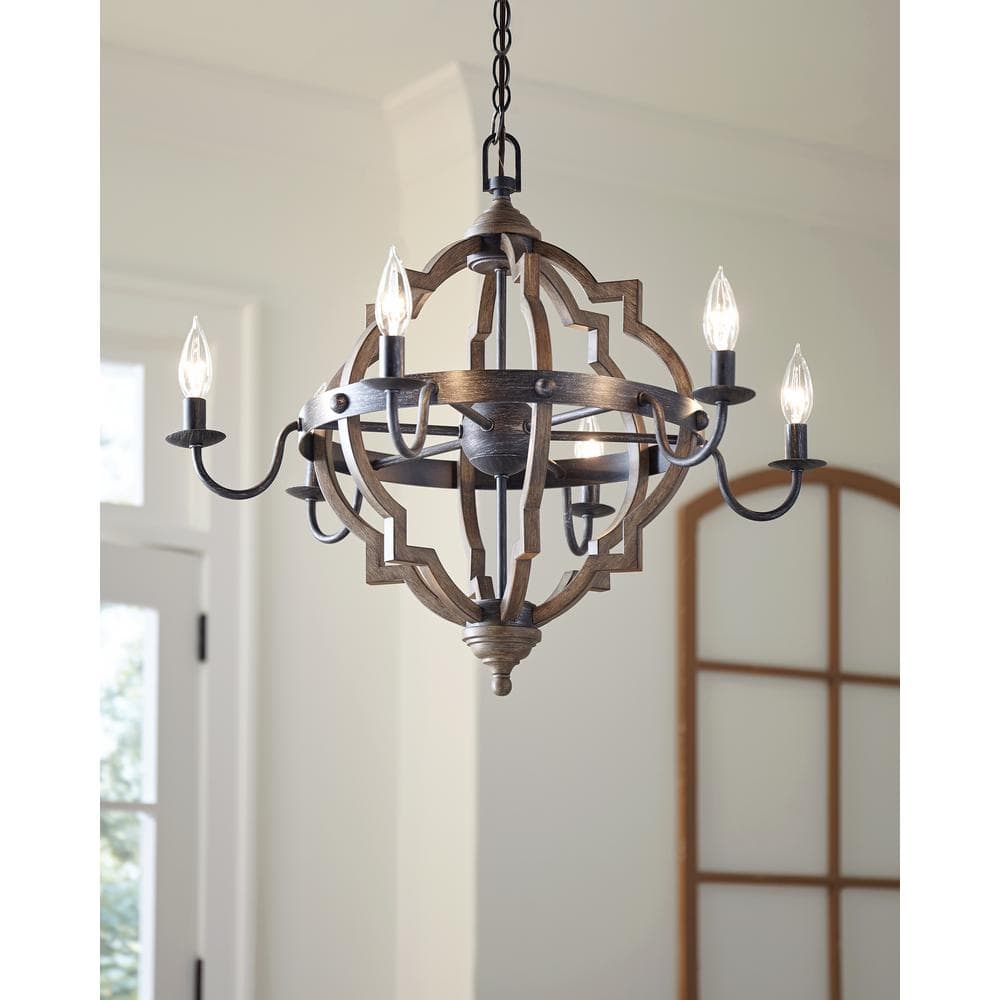Stardust Chrome 6-Light Incandescent Candelabra Chandelier