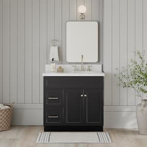 Hamlet 36 in. W x 21.5 in. D x 34.5 in. H Freestanding Bath Vanity Cabinet without Top in Black