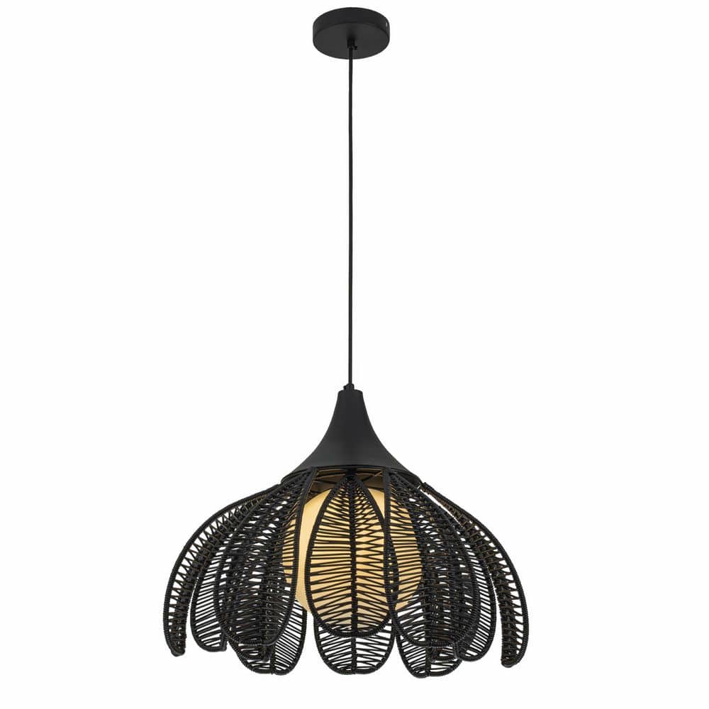 Kamala Coastal Boho Black Outdoor Flower Pendant Light for Patio or Kitchen With Globe Shade price history on PriceWatchPro