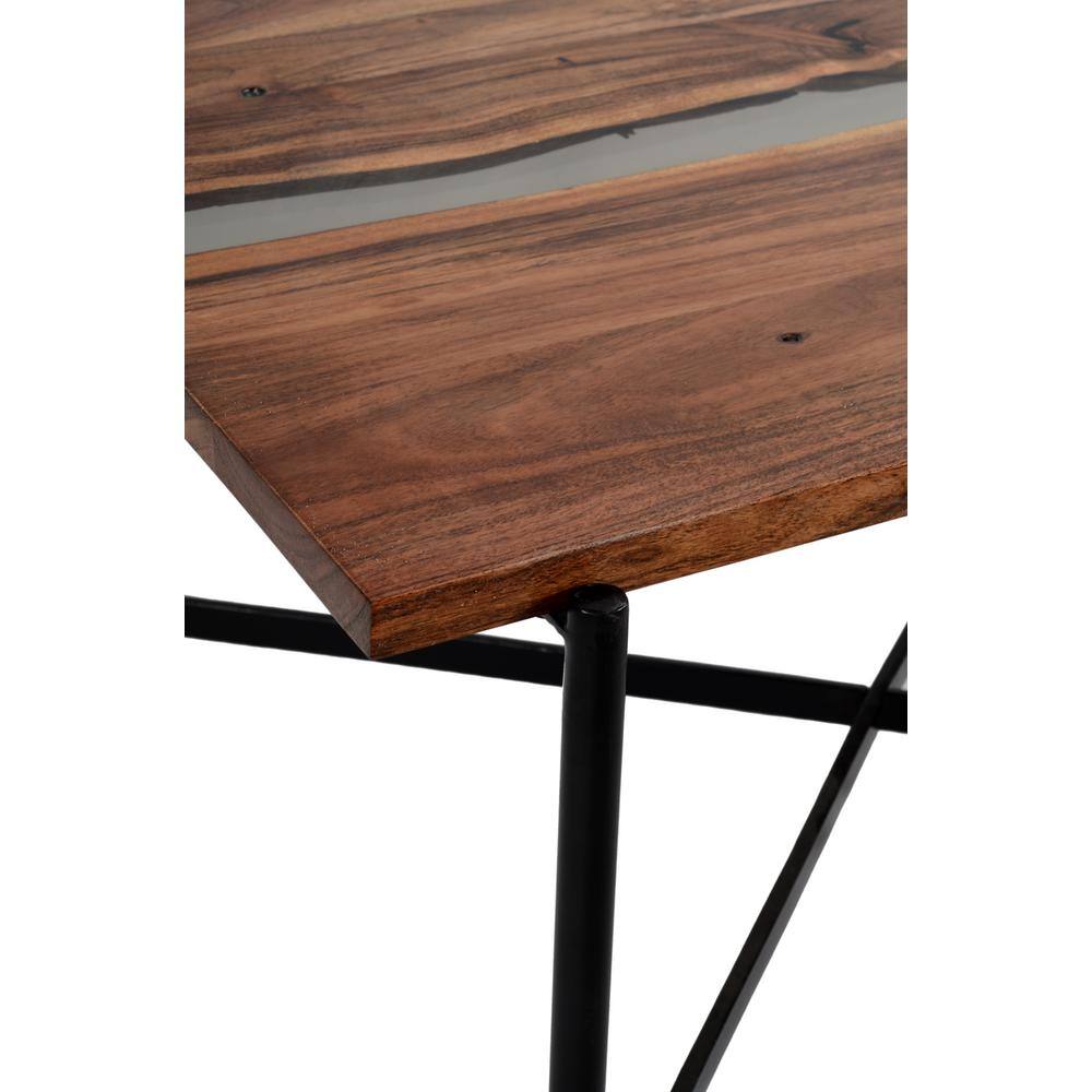 Rivers Edge 36" Acacia Wood and Acrylic Coffee Table